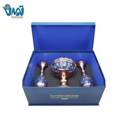 پک هدیه لوکس آجیل خوری و گلدان مس و پرداز میراث
