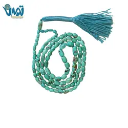 تسبیح سنگ فیروزه اصل نیشابور اعلا و جعبه مقوایی طرح تذهیب