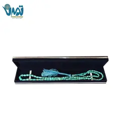 تسبیح سنگ فیروزه اصل نیشابور اعلا و جعبه مقوایی طرح تذهیب