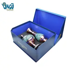 پک هدیه لوکس گلدان و شکلات خوری مس و فیروزه کوب میراث