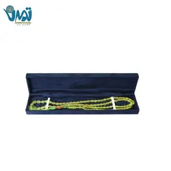 تسبیح سنگ شاه مقصود سبز طبیعی و جعبه جیر