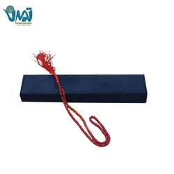 تسبیح سنگ عقیق قرمز طبیعی اصل و جعبه جیر