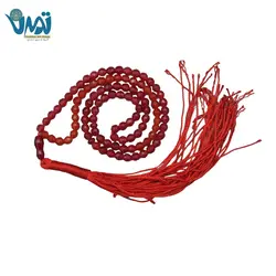 تسبیح سنگ عقیق قرمز طبیعی اصل و جعبه جیر
