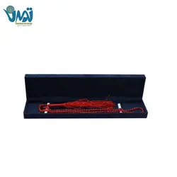 تسبیح سنگ عقیق قرمز طبیعی اصل و جعبه جیر