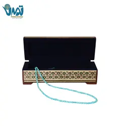 تسبیح سنگ فیروزه و جا قلمی خاتم کاری