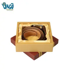 کمربند چرم طبیعی قهوه ای تیره