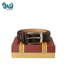 کمربند چرم طبیعی قهوه ای تیره