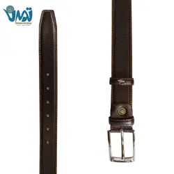 کمربند چرم طبیعی قهوه ای تیره