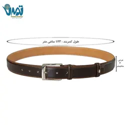 کمربند چرم طبیعی قهوه ای تیره