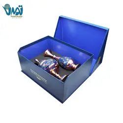 پک هدیه لوکس گلدان و شکلات خوری مس و پرداز میراث