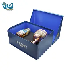 پک هدیه لوکس آجیل خوری مس و خاتم به همراه بانکه آجیل میراث