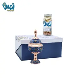 پک هدیه لوکس شکلات خوری مس و پرداز به همراه بانکه آجیل گلستان