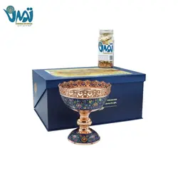 پک هدیه لوکس آجیل خوری مس و پرداز به همراه بانکه آجیل میراث