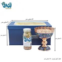 پک هدیه لوکس آجیل خوری مس و پرداز به همراه بانکه آجیل میراث