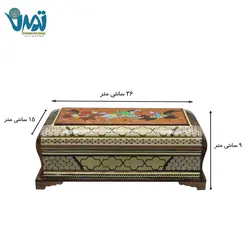 جعبه کارد و چنگال لولایی خاتم اعلا و نقاشی چوگان 26 سانتی