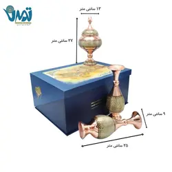 پک هدیه لوکس میراث با گلدان وشکلات خوری مس وخاتم