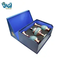 پک هدیه لوکس میراث گلدان و شکلات خوری فیروزه کوب