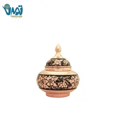 قندان شکلات خوری بدون پایه مس و الماس تراش 20 سانتی