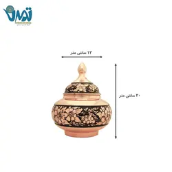 قندان شکلات خوری بدون پایه مس و الماس تراش 20 سانتی