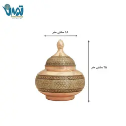 قندان شکلات خوری بدون پایه مس و خاتم 25 سانتی