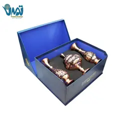 پک هدیه میراث گلدان و شکلات خوری مس و الماس تراش