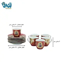 ست چای خوری شاه عباسی قرمز