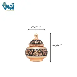 قندان شکلات خوری بدون پایه مس و الماس تراش 17 سانتی