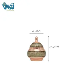 قندان شکلات خوری بدون پایه مس و خاتم 15 سانتی