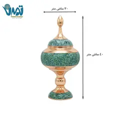 شکلات خوری پایه دار مس و فیروزه 40 سانتی