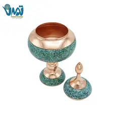 شکلات خوری پایه دار مس و فیروزه 40 سانتی