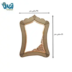 آینه مس و خاتم نوک تیز قلم زنی 48 سانتی