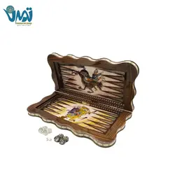 تخته نرد خاتم و نقاشی چوگان لب دالبر 50 سانتی