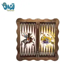تخته نرد خاتم و نقاشی چوگان لب دالبر 50 سانتی