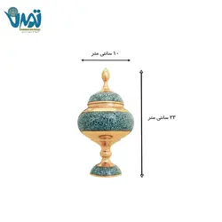 شکلات خوری پایه دار مس و فیروزه 23 سانتی