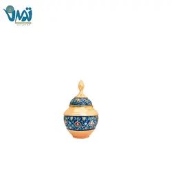 قندان طرح سیب مس و پرداز 15 سانتی