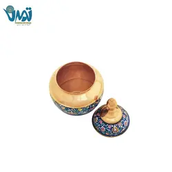 قندان طرح سیب مس و پرداز 15 سانتی