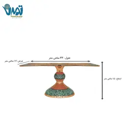 رولت خوری پایه دار مس و فیروزه 15 سانتی