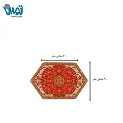 ست 5 تکه ابریشم ترمه رومیزی طرح شاه عباسی
