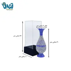 گلدان میناکاری 20 سانتی  با باکس پلکسی
