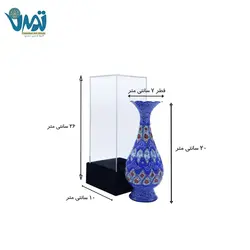 گلدان میناکاری 20 سانتی با باکس پلکسی