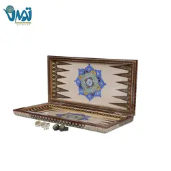 تخته نرد خاتم لب گرد رو نقاشی تذهیب 50 سانتی