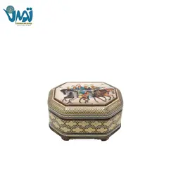 جعبه جواهر خاتم رو نقاشی طرح چوگان