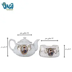 قوری و وارمر طرح شاه عباسی سفید طلایی