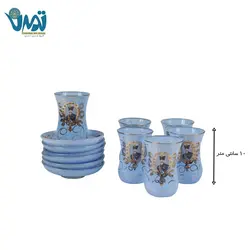 استکان و نعلبکی شاه عباسی آبی فیروزه ای