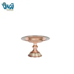 شیرینی خوری مس و خاتم ساده کوچک 12 سانتی