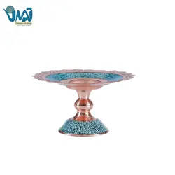 شیرینی خوری مس و فیروزه لب کنگره بزرگ 20 سانتی