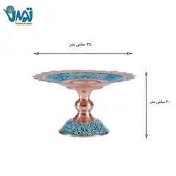 شیرینی خوری مس و فیروزه لب کنگره بزرگ 20 سانتی