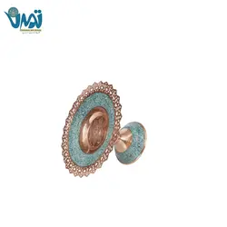 شیرینی خوری مس و فیروزه لب کنگره متوسط 17 سانتی