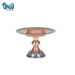 شیرینی خوری پایه دار مس و پرداز 17 سانتی