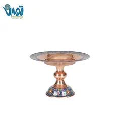 شیرینی خوری پایه دار مس و پرداز 12 سانتی
